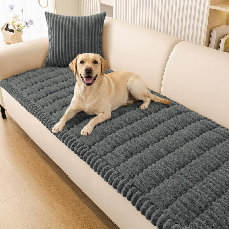 Couch Cover for Dogs Washable, Non Slip Fuzzy Pet Couch Covers for 3 Cushion Sof