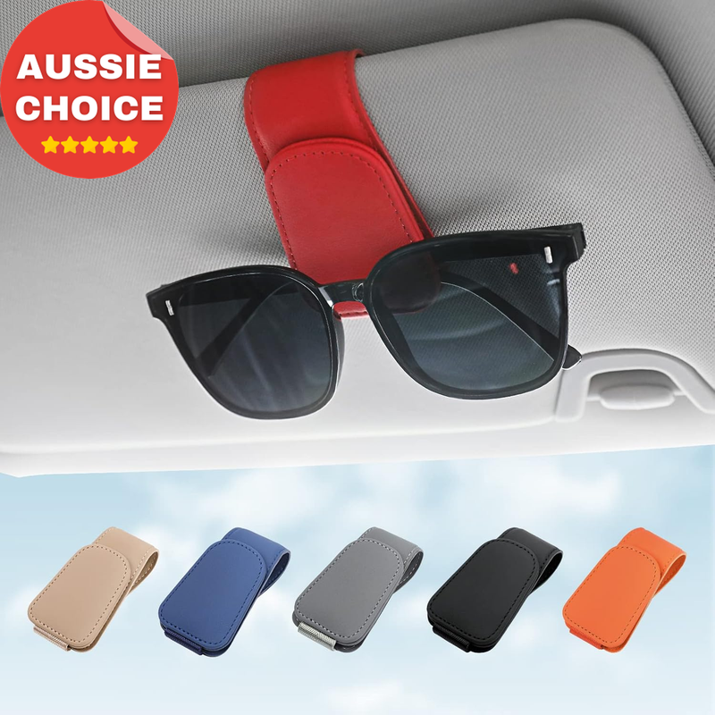 Magnetic Sunglass Holder Car Visor Clip Leather Organizer 2 Packs Eyeglass Clip