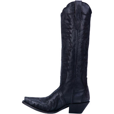 Pre-owned Dan Post Womens Hallie Snip Toe Leather Boot Dp4027 In Black