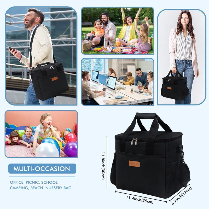 Large Cooler Bag Collapsible 24 Can Insulated Bags Leakproof Lunch Cooler Tote w
