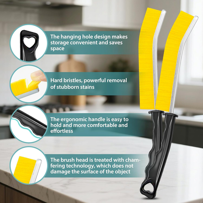 6Pcs Crevice Cleaning Brushes for Household Use, Grout Cleaner Brush, Hard Brist