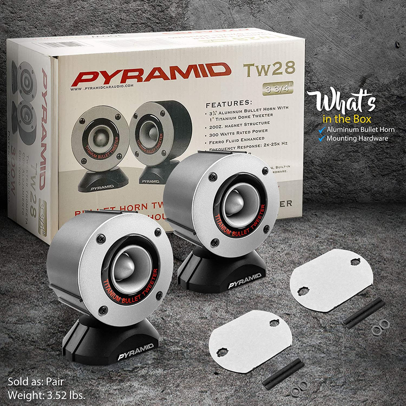 Pyramid 300 Watt Marine Tweeter Speaker 3.75&rdquo; Aluminum Bul