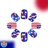 Tyuimhx 4th of July Press on Nails Short Square Fake Nail USA Independence Day False Nails with American Flag Star Stripe Designs Acrylic Patriotic Artificial Glue on Nails for Women 24 Pcs