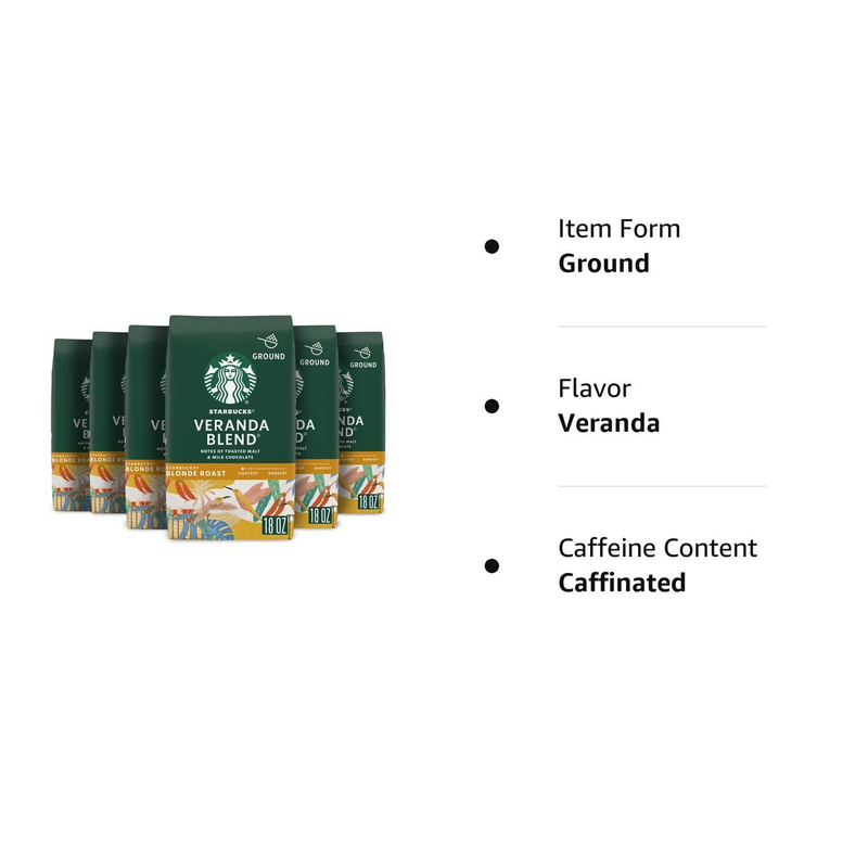 Veranda Blend Light Blonde Roast Ground Coffee, 18 Ounce (Pack of 6)