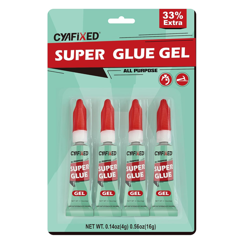 Super Glue Gel Clear for Wood Plastic Metal, Instant Superglue All Purpose Multi