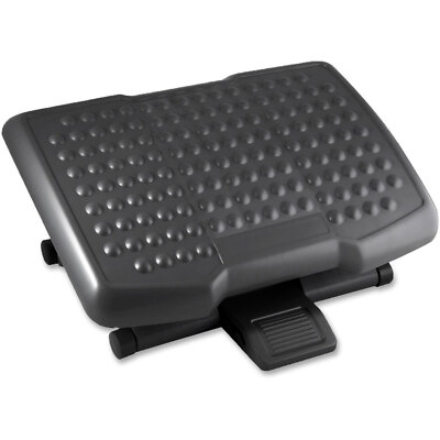 Lorell Footrest, Adjustable Height, Ergonomic, Black