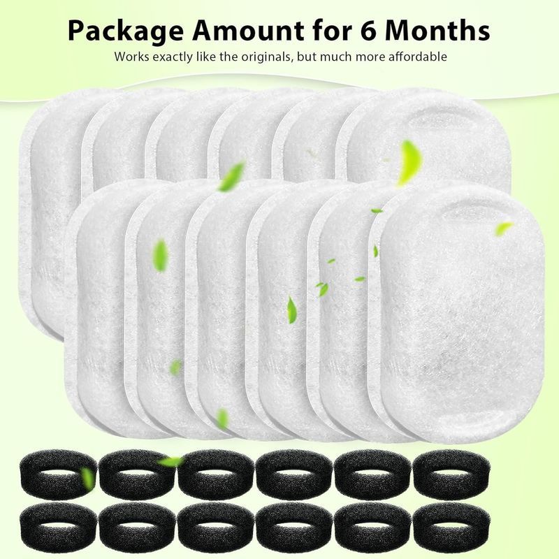 Cat Water Fountain Filters - 24 Pack Cat Fountain Filters for 3.2L/108oz & 2L/67