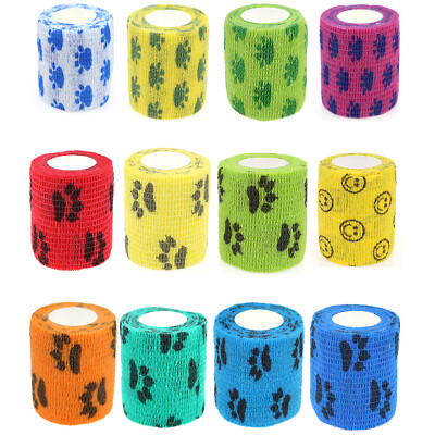 7.5cm 24 Rolls Elastic Cohesive Bandage Vet Wrap Self Adherent Wrap Vet Tape