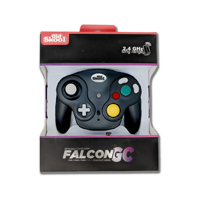 Old Skool Falcon GC Wireless Controller for Nintendo Game Cube NGC - Black