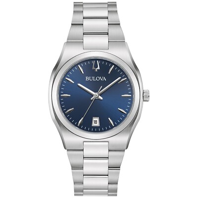 Bulova Women's Classic Calendar Quartz Silver Stainless Steel Watch 34 MM 96M157