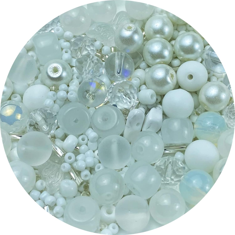 Assorted Glass Resin Beads Multi Size Colors Smooth Cracked Gravel Millet Spacer
