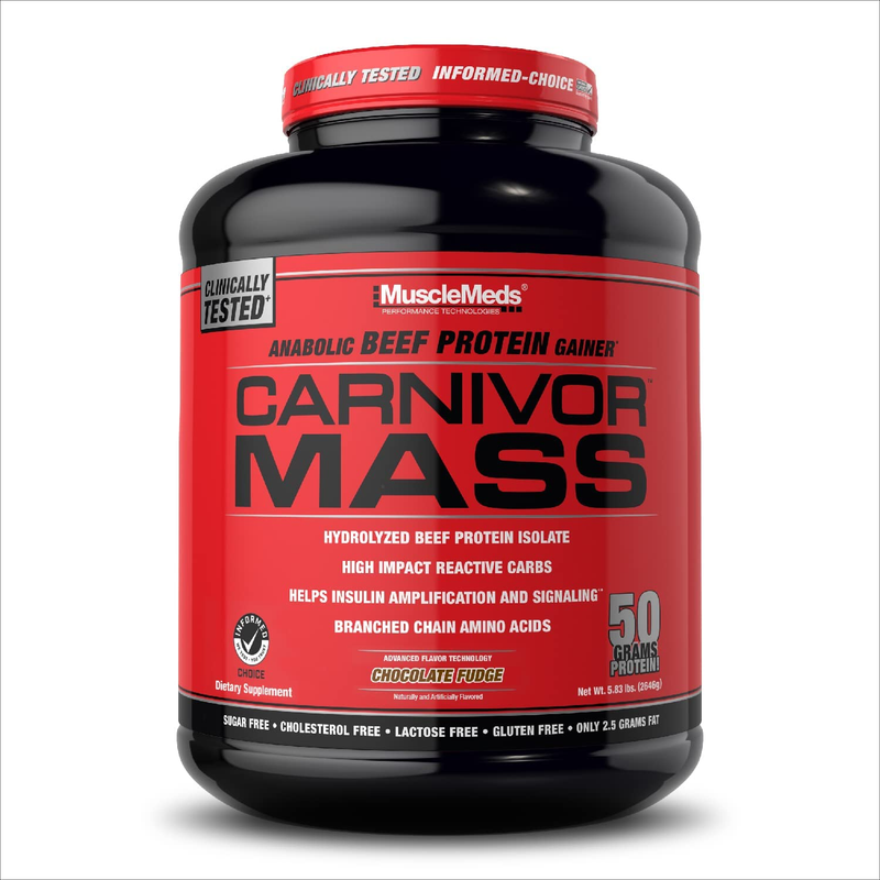 MuscleMeds Carnivor Mass Gainer Beef Protein Isolate Shake, 