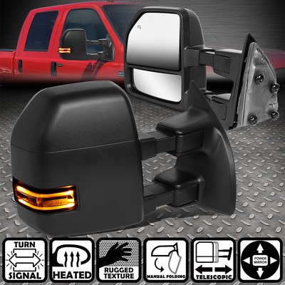 ДЛЯ 08-16 FORD SUPER DUTY БОКОВОЕ БУКСИРОВОЧНОЕ ЗЕРКАЛО С ЭЛЕКТРОПРИВОДОМ + ОБОГРЕВОМ + СВЕТОДИОДНЫМ СИГНАЛОМ ПОВОРОТА