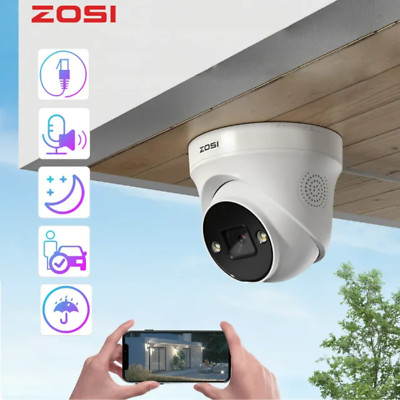 ZOSI 3K 5MP POE Security Dome IP Camera AI Face/vehicle Detect 2-Way Audio Alert