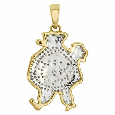 Pre-owned Gnd Atlanta 10k Yellow Gold Real Diamond Walking Money Bag Pendant 1.15" Pave Charm 1/4 Ct. In White
