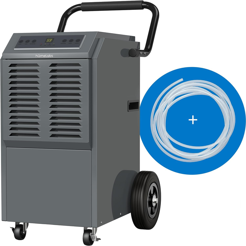Commercial Grade Dehumidifier - 160 Pint - Built-In Pump, Drain Hose, Washable F