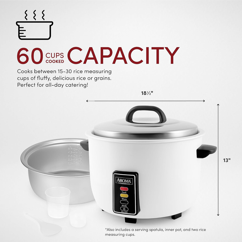 60 Cup (Cooked) (30Cup UNCOOKED) Commercial Rice Cooker, Sta