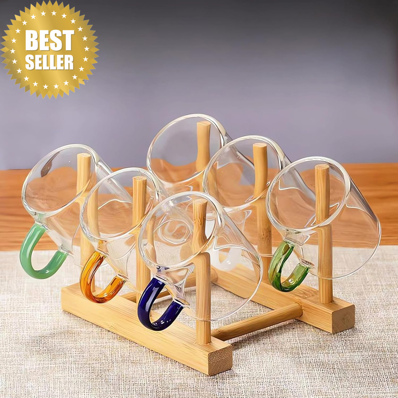 6 Pieces Glass Coffee Cup, Wine Glass Cup, Transparent Cup, Tea Cups, Glass Wate