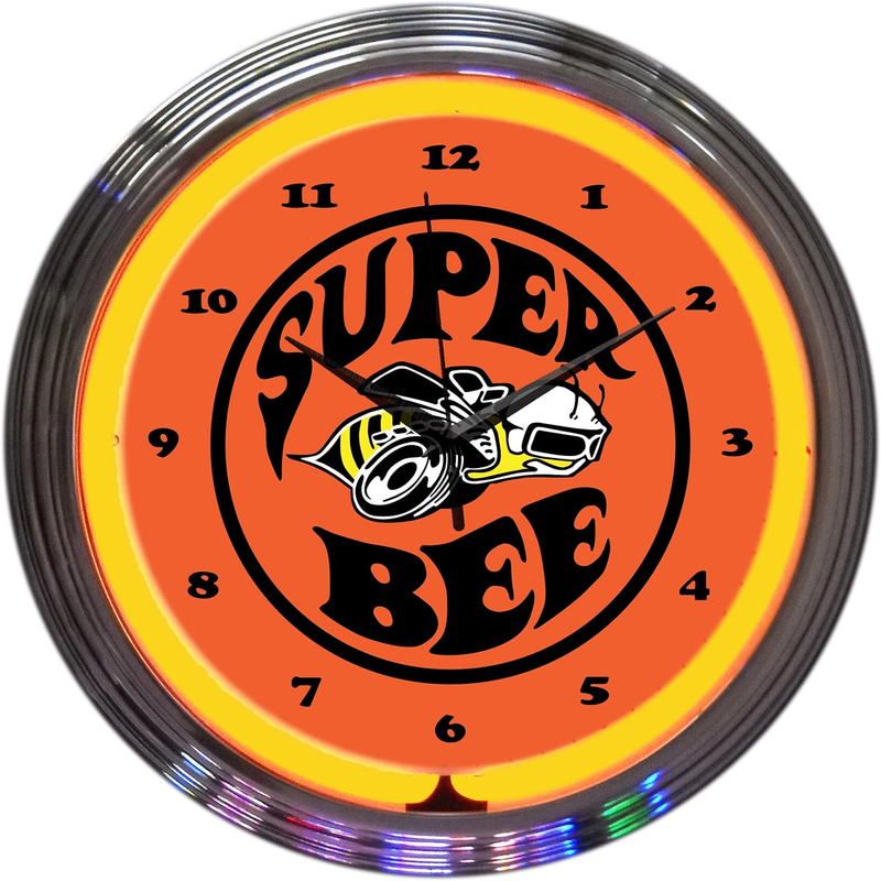 Neonetics Super Bee Neon Wall Clock, 15-Inch