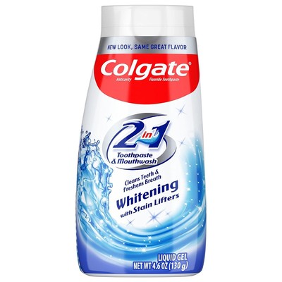 Colgate 2 in 1 Whitening Liquid Gel Toothpaste and Mouthwash 4.6oz
