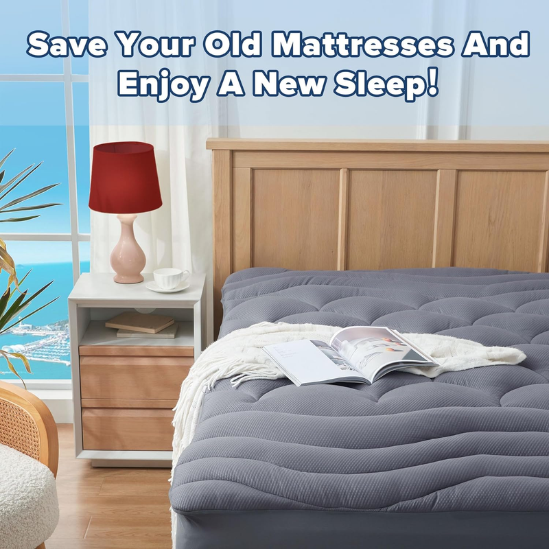 Queen Mattress Pad Thick & Fluffy, Hotel Quality Quilted Mattress Protector Cove