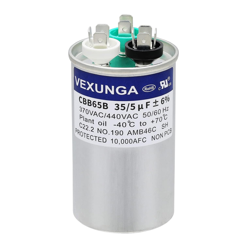 35/5 Uf Dual Run Start round A/C Capacitor CBB65B for AC Unit Fan Motor