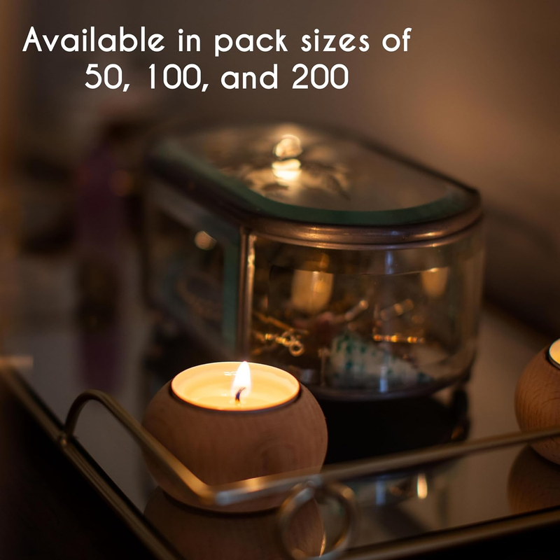 100 Pack Unscented 8 Hour Extended Burn Time Tea Light Candles, White, 100 Count