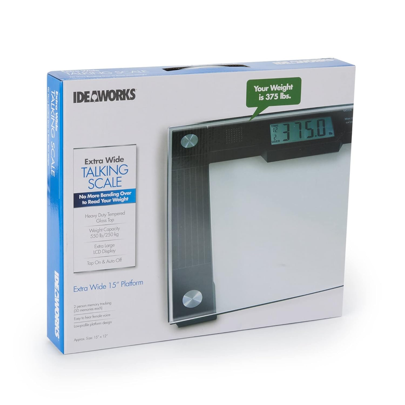 JB5824 Extra Wide Talking Scale-Visual & Voice Display Scale- 550 Pounds Max-Tam