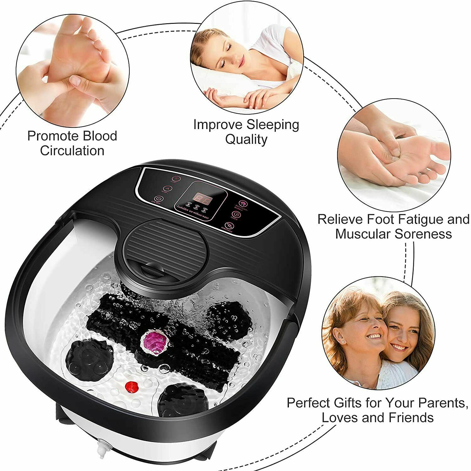 Massager With Heat,foot Soak Tub With Adjustable Time&temper