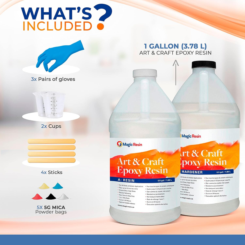 | Epoxy Resin Kit for Art & Craft | 1 Gallon (3.78 L) 128oz | UV Resistant & Odo