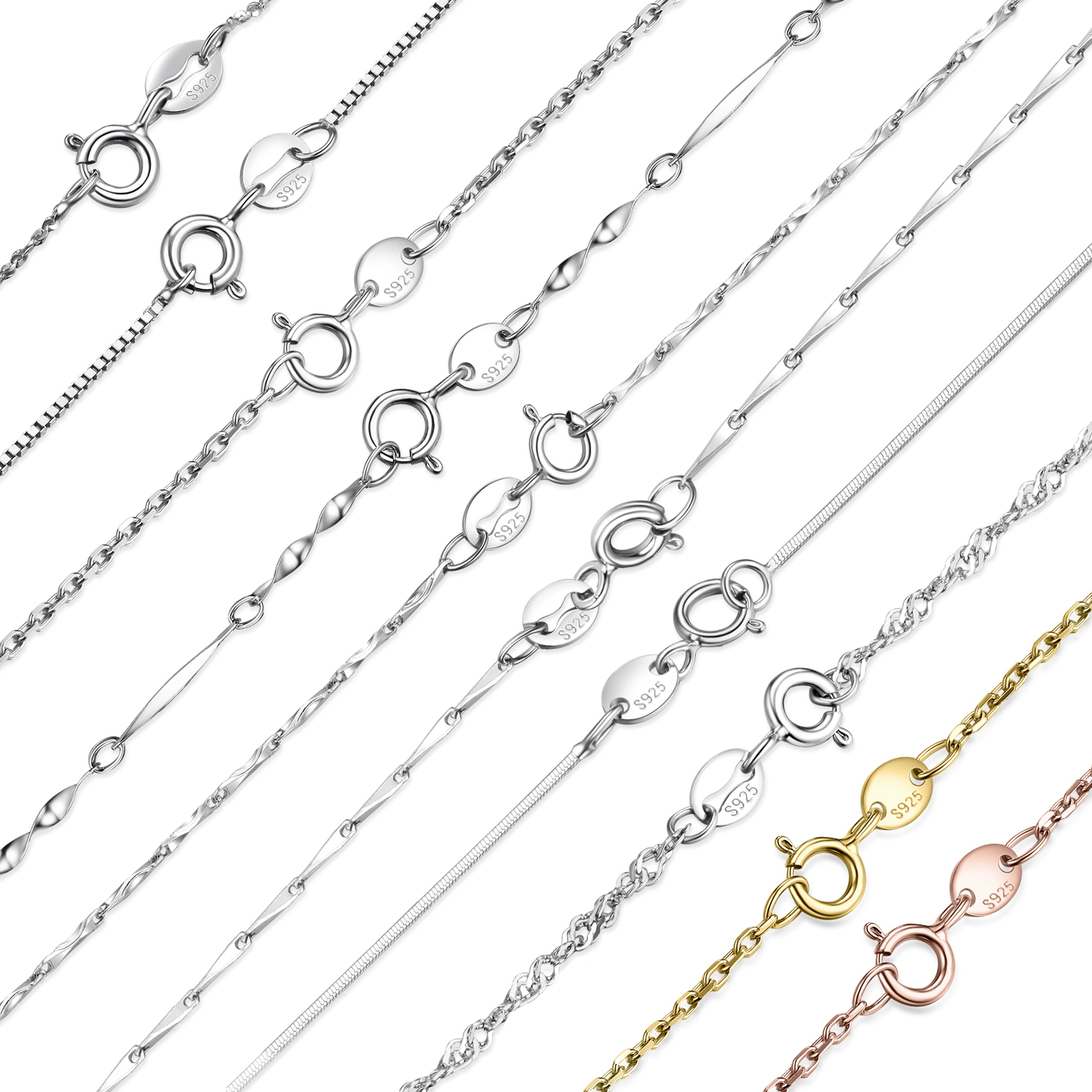 New Silver Necklace For Women Genuine 925 Sterling Silver