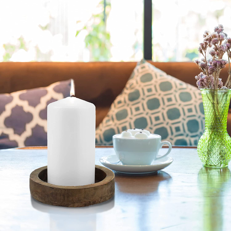 Unscented White Tall Pillar Candles, 65 Hour Burning Candle Pillars, Perfect for