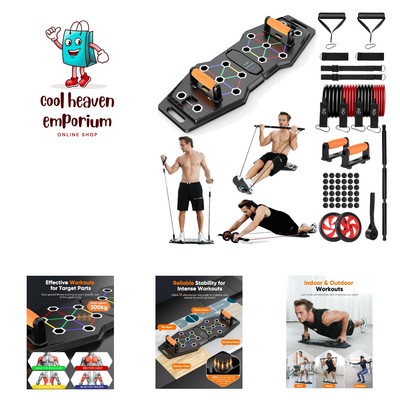 Foldable Push Up Board, 25-In-1 Multifunction Home Workout Equipment for Uppe...