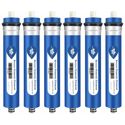 6 Pack 100/150 GPD RO Membrane Reverse Osmosis Purifier Water Filter Replacement