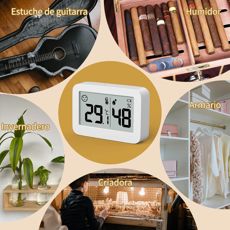 2-Pack Mini Hygrometer Indoor Thermometer, Humidity Gauge with ℃/℉ Switch, Humid