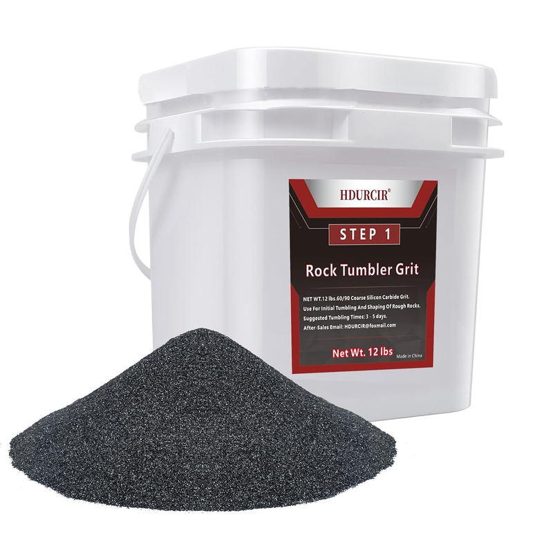 12 Lbs Rock Tumbler Grit, Coarse 60/90 Silicon Carbide Grit, Step 1 Tumbling Sto