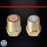 Ampper M6 Thread Female Brass Battery Terminal Post Adapter Battery Terminal Charging Posts for M6 Stud Extension, Pack of 2