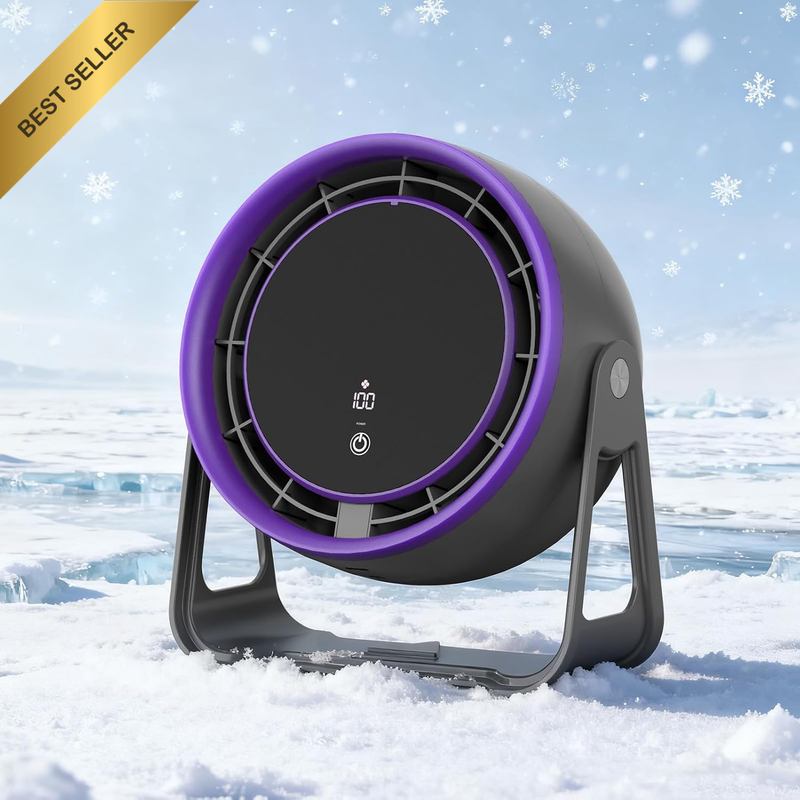 Table Fan with Led Digital Display, 100-Speed Portable Desk Fan, Dual-Purpose fo