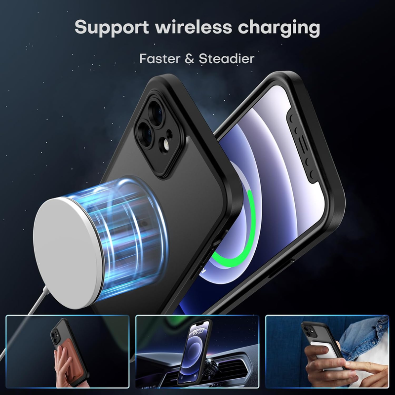 Magnetic for iPhone 12 Case, Upgraded Full Camera Protection, Fit for MagSafe, R