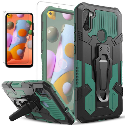 For Samsung Galaxy A01 A11 A21 A21S A31 Phone Case Cover + Tempered Glass Screen