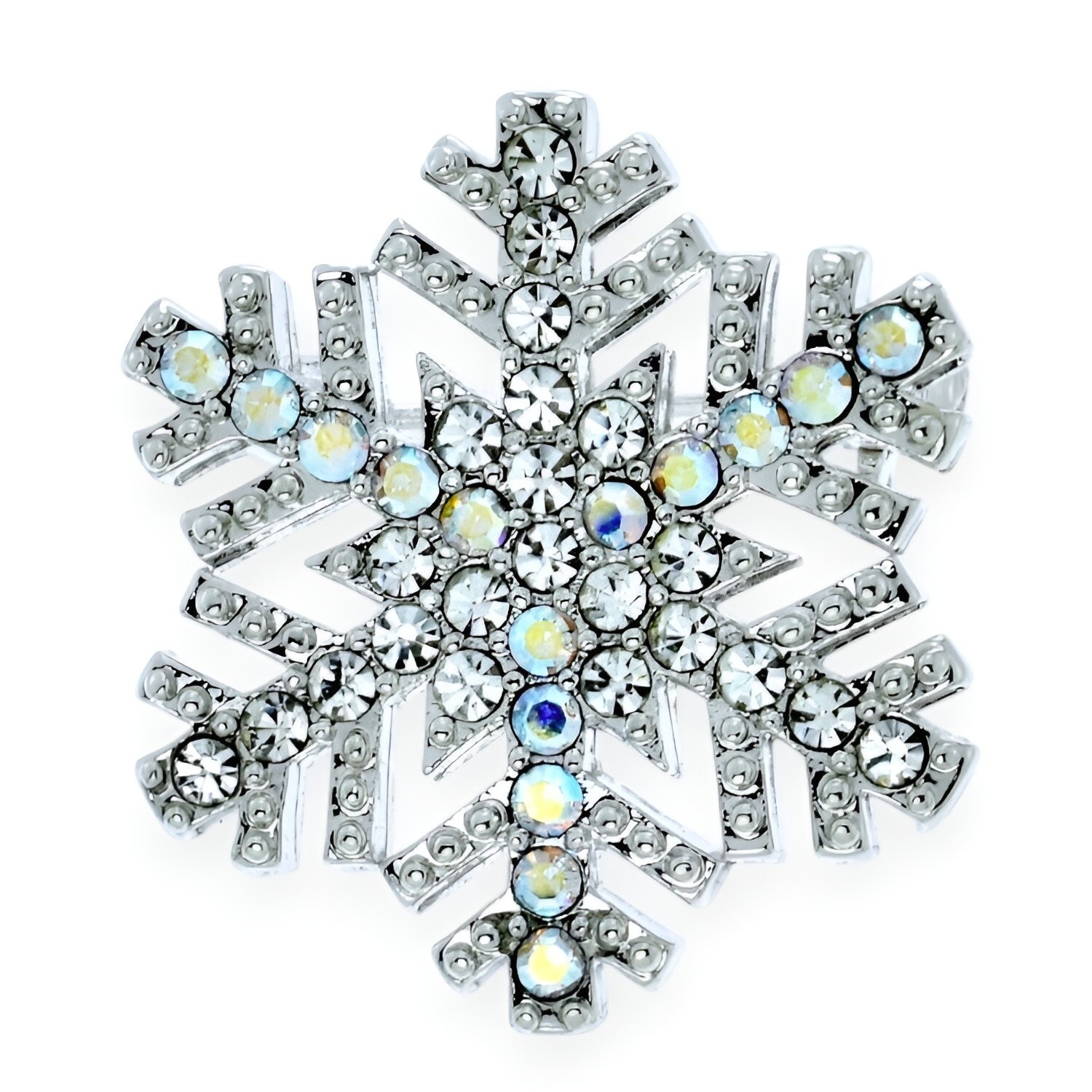 Christmas Snowflake Made With Swarovski Crystal AB Color Christmas Snowflake Made With Swarovski Crystal AB Color