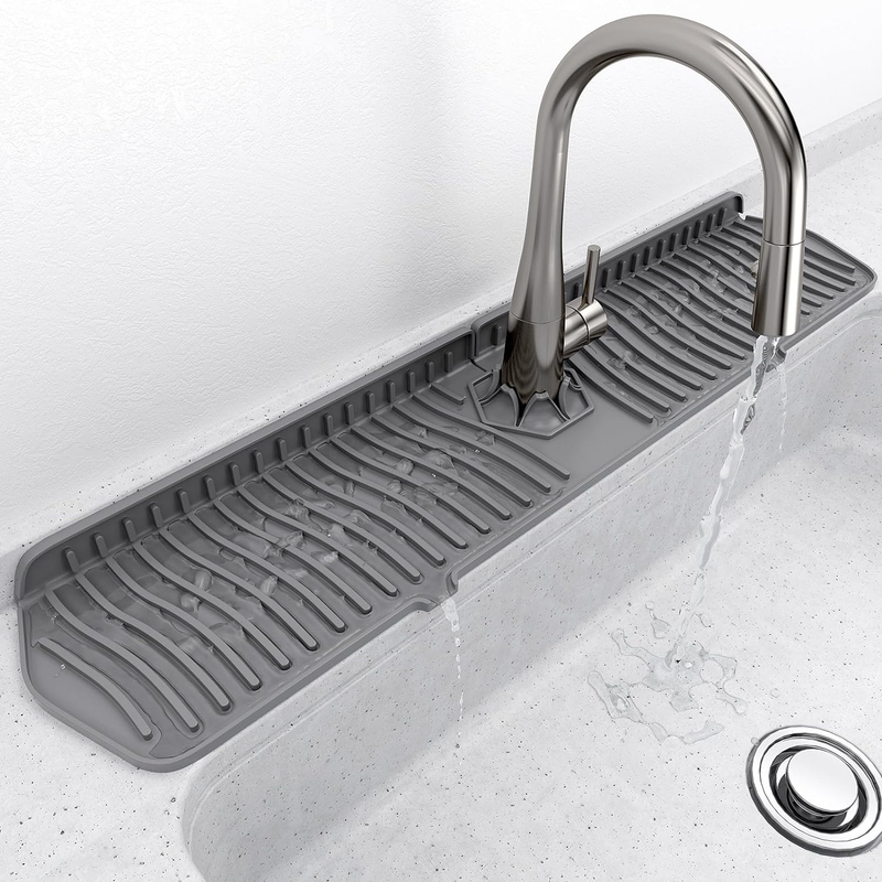 Kitchen Sink Splash Guard 24 Inch Faucet Mat for Longer Silicone Mats Drip Tray