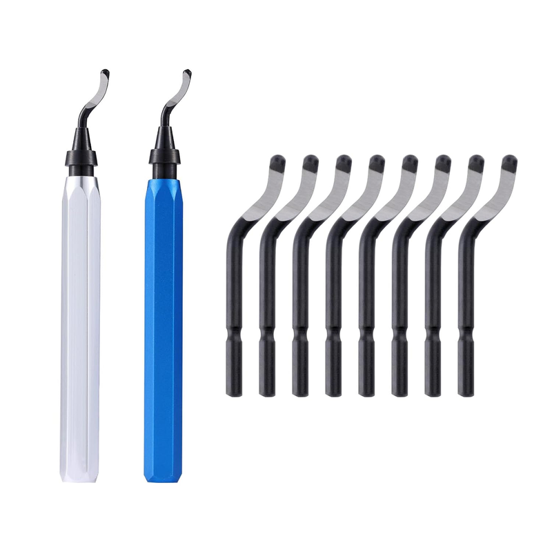 2 Pcs Deburring Tool +10 Pcs BS1010 High Speed Steel Blades for Metal Resin PVC