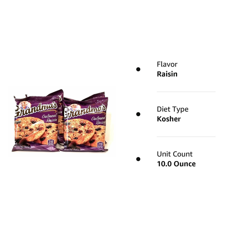 Cookies Oatmeal Raisin Flavored 4 Packs 2 per Pack