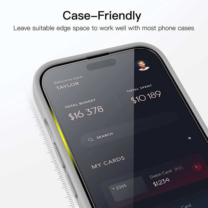 Full Coverage Screen Protector for iPhone 14 Pro 6.1-Inch, 9H Tempered Glass Fil