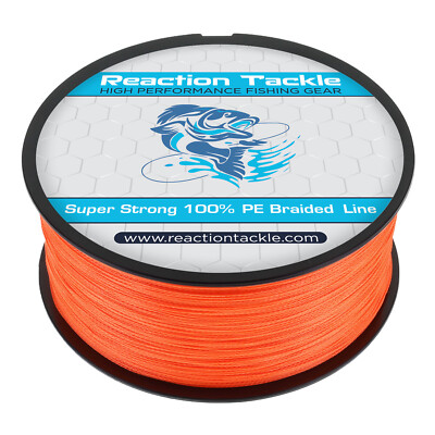 Reaction Tackle High Performance Braided Fishing Line / Braid - Hi Vis Orange