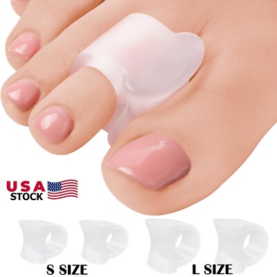 4/2× Soft Silicone Gel Toe Separator Bunion Toes Spacer Orthotics Pain Relief US