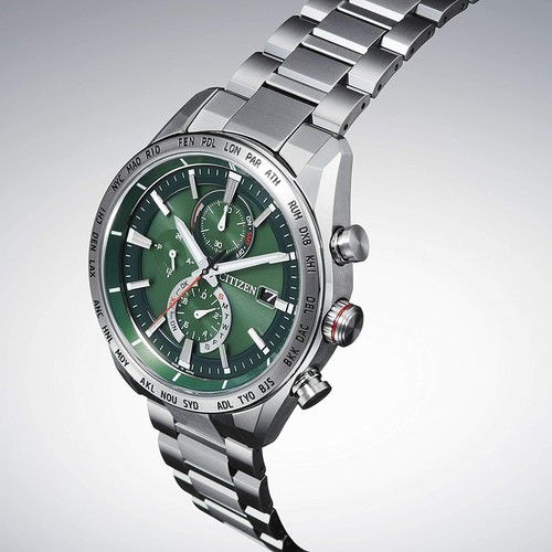 Pre-owned Citizen Attesa At8181-63w Eco-drive Radio Titanium Men`s
