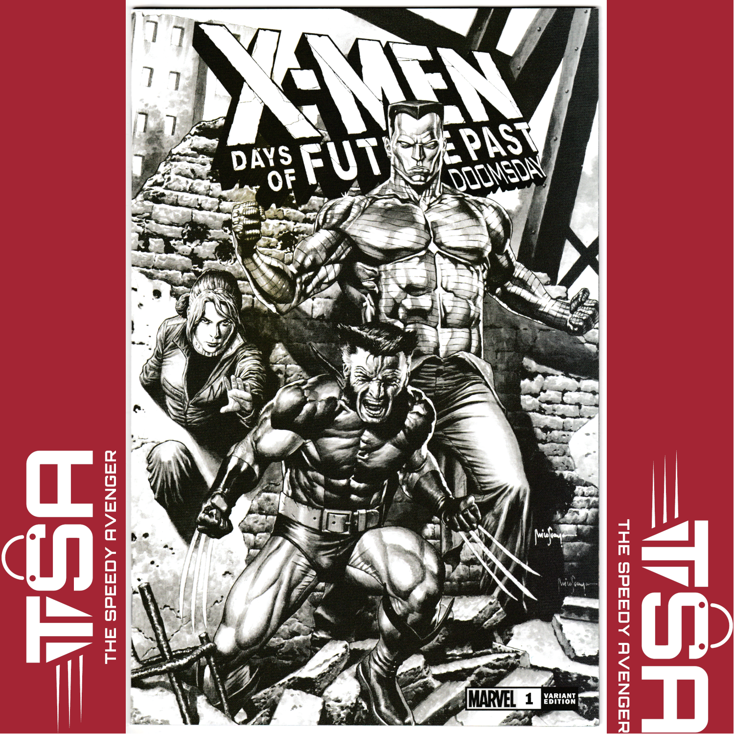 X-MEN DAYS OF FUTURE PAST DOOMSDAY #1 Mico Suayan SDCC B&W Variant KEY ISSUE!