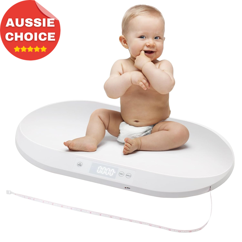Digital Baby Pet Scale with Hold Tare Built-In Tape Measure 40KG Capacity